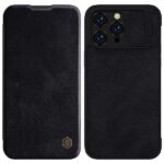 Nahkümbris raamat  iPhone 14 Pro Max, must