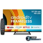 eSTAR Android TV 32"/82cm 2K HD LEDTV32A3T2 Black