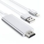 USB-videokaabel Lightning-HDMI-adapter teleriekraanile 1,8 m valge / screen mirroring