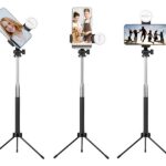 Statiiv&Selfie Stick koos lambi ja BT puldiga /  Selfie Stick + Tripod with lamp and Bluetooth remote control