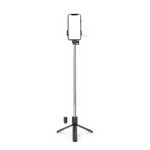 Selfie stick WR1YXS telescopic tripod 0.71m with round lamp - black - Image 3
