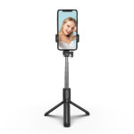 Selfie stick WHS1Y telescopic tripod 1m with phone holder - black - Image 3